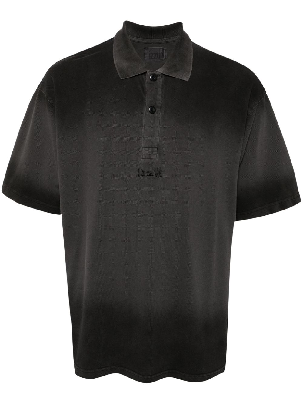 Izzue Logo-embroidered Cotton Polo Shirt In Black