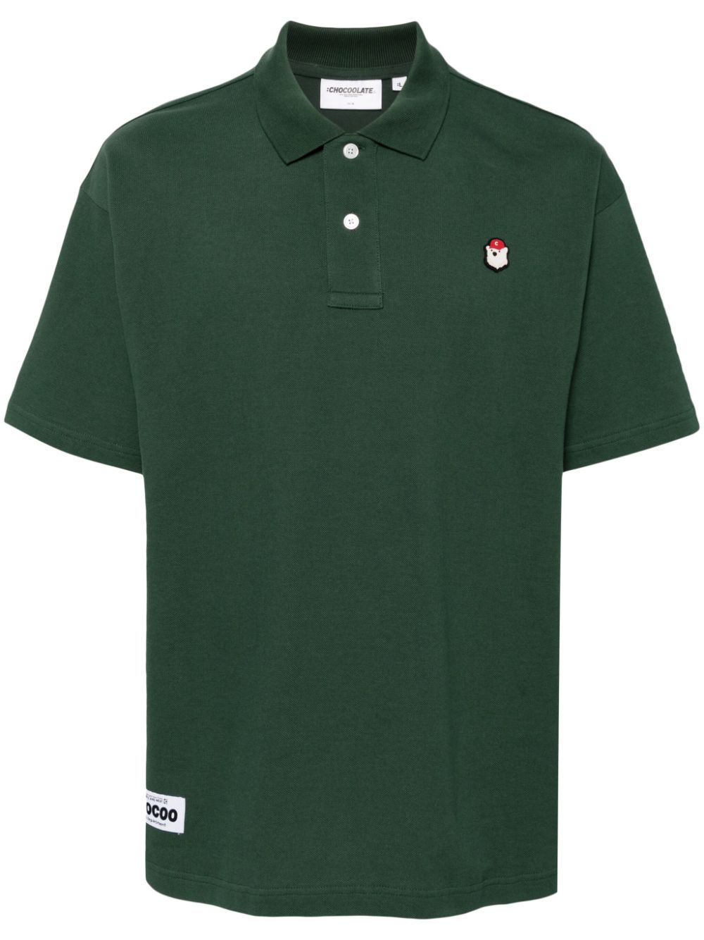 Chocoolate Logo-embroidered Cotton Polo Shirt In Green