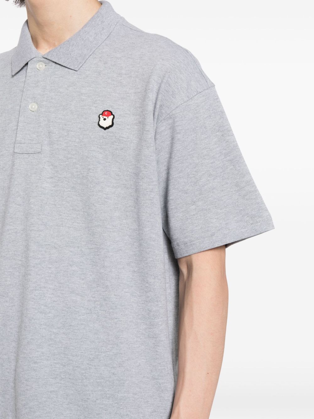 Shop Chocoolate Logo-embroidered Cotton Polo Shirt In Grey