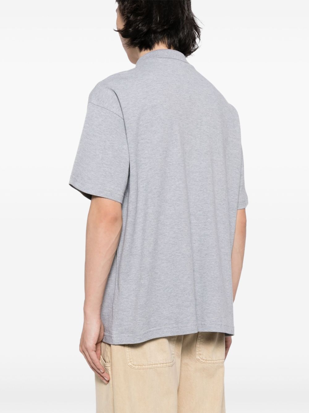 Shop Chocoolate Logo-embroidered Cotton Polo Shirt In Grey