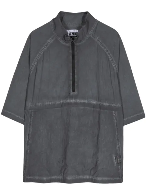 izzue camisa con medio cierre y efecto degradado