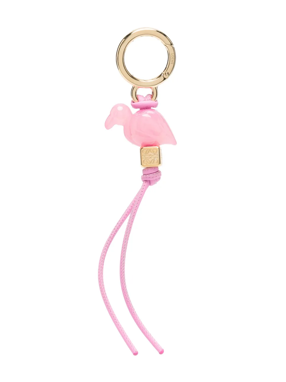 Shop Loewe Flamingo Dice Keyring In Pink