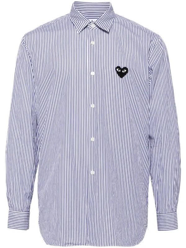 Comme Des Garçons Play ロゴパッチ シャツ | ブルー | FARFETCH JP