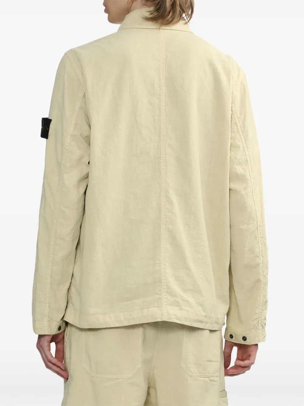 Shop Stone Island Compass-badge Shirt Jacket In Neutrals