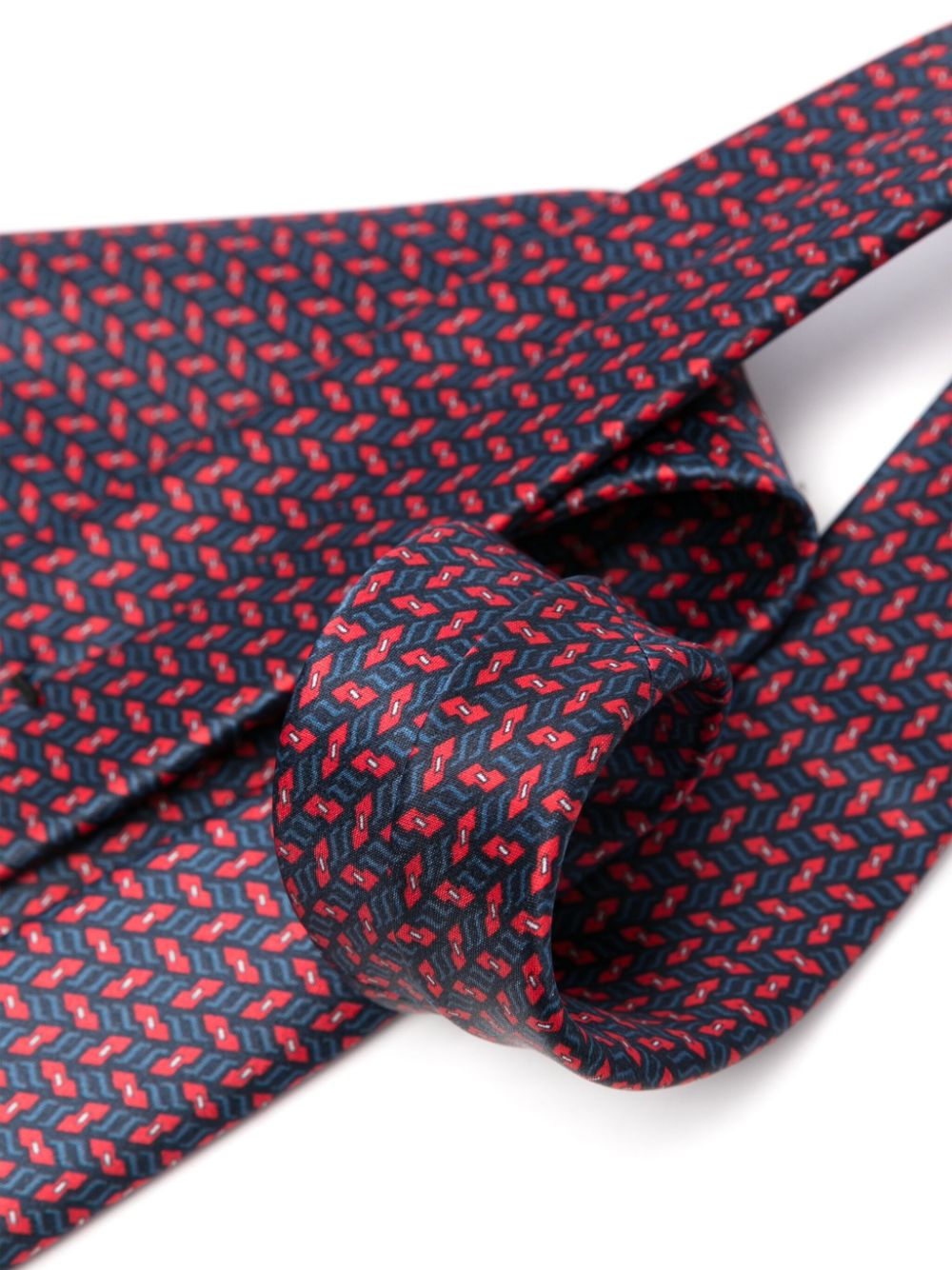 Brioni patterned-jacquard silk tie - Blauw