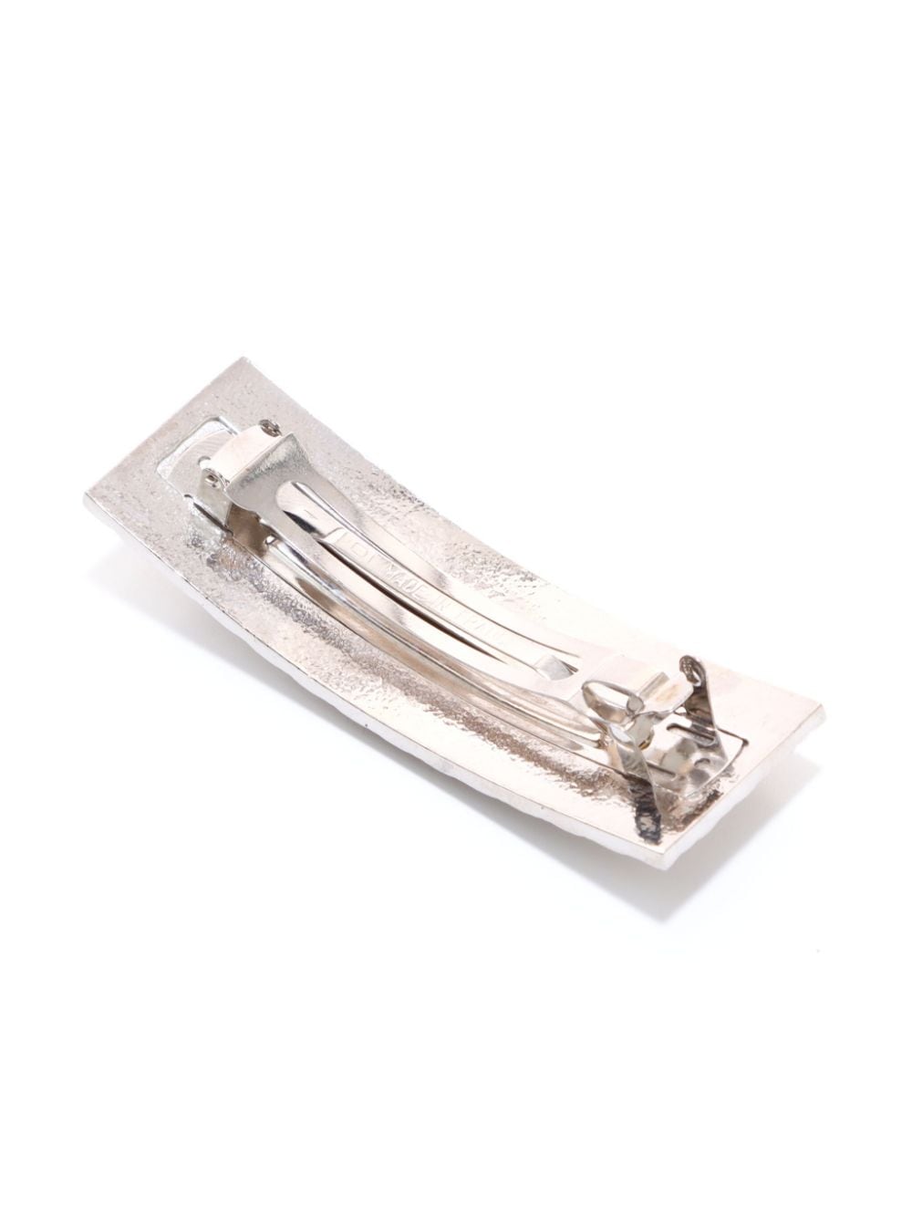 Pre-owned Chanel 2000 Diamond-quilting Cc Hair Clip In Silver