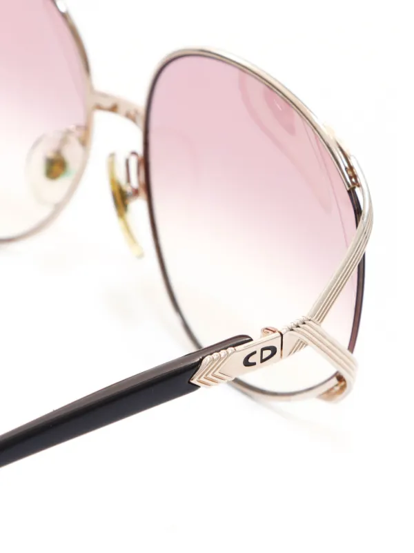 Christian Dior Pre Owned oversized frame sunglasses women Acetate One Size Pink