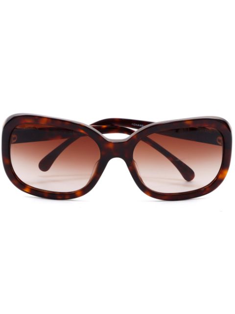 HOT SALE CHANEL 2000s gradient lenses tortoiseshell sunglasses Women