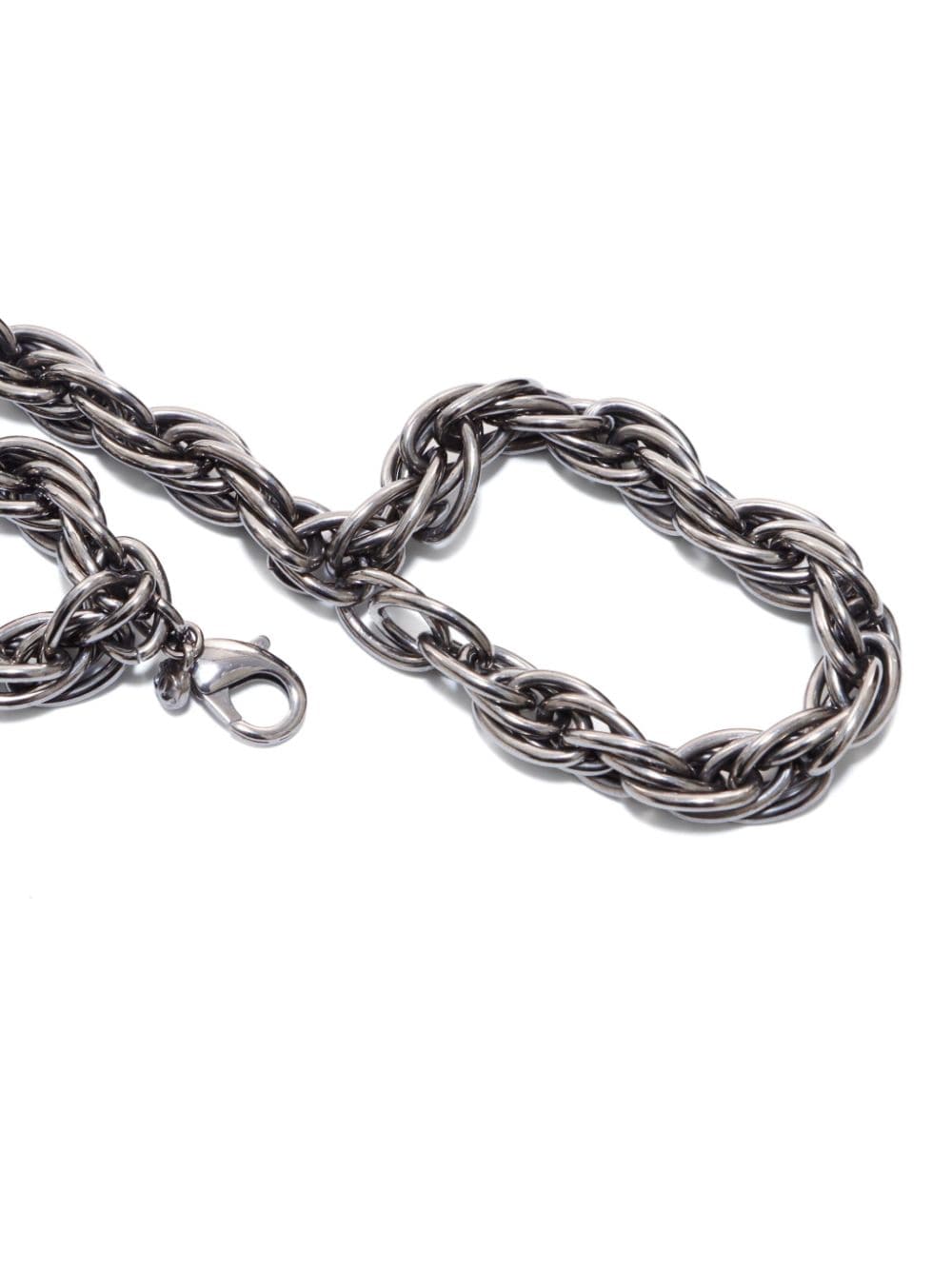 Pre-owned Chanel 2008 Cc Charm Chain-link Belt In Silver