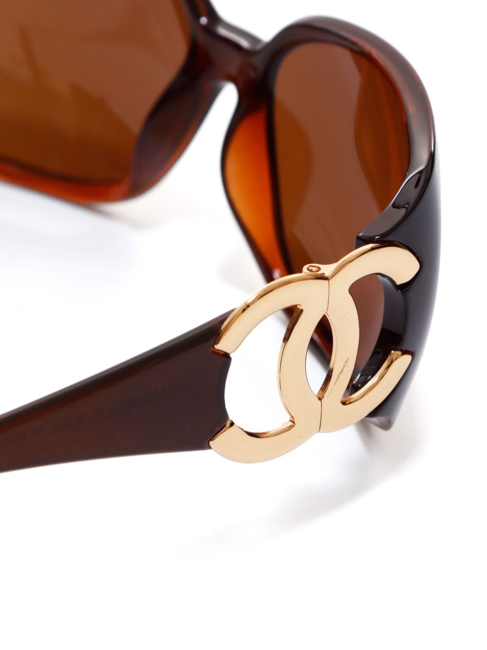 Pre-owned Chanel Cc 标牌蝴蝶形镜框太阳眼镜（2000年代典藏款） In Brown