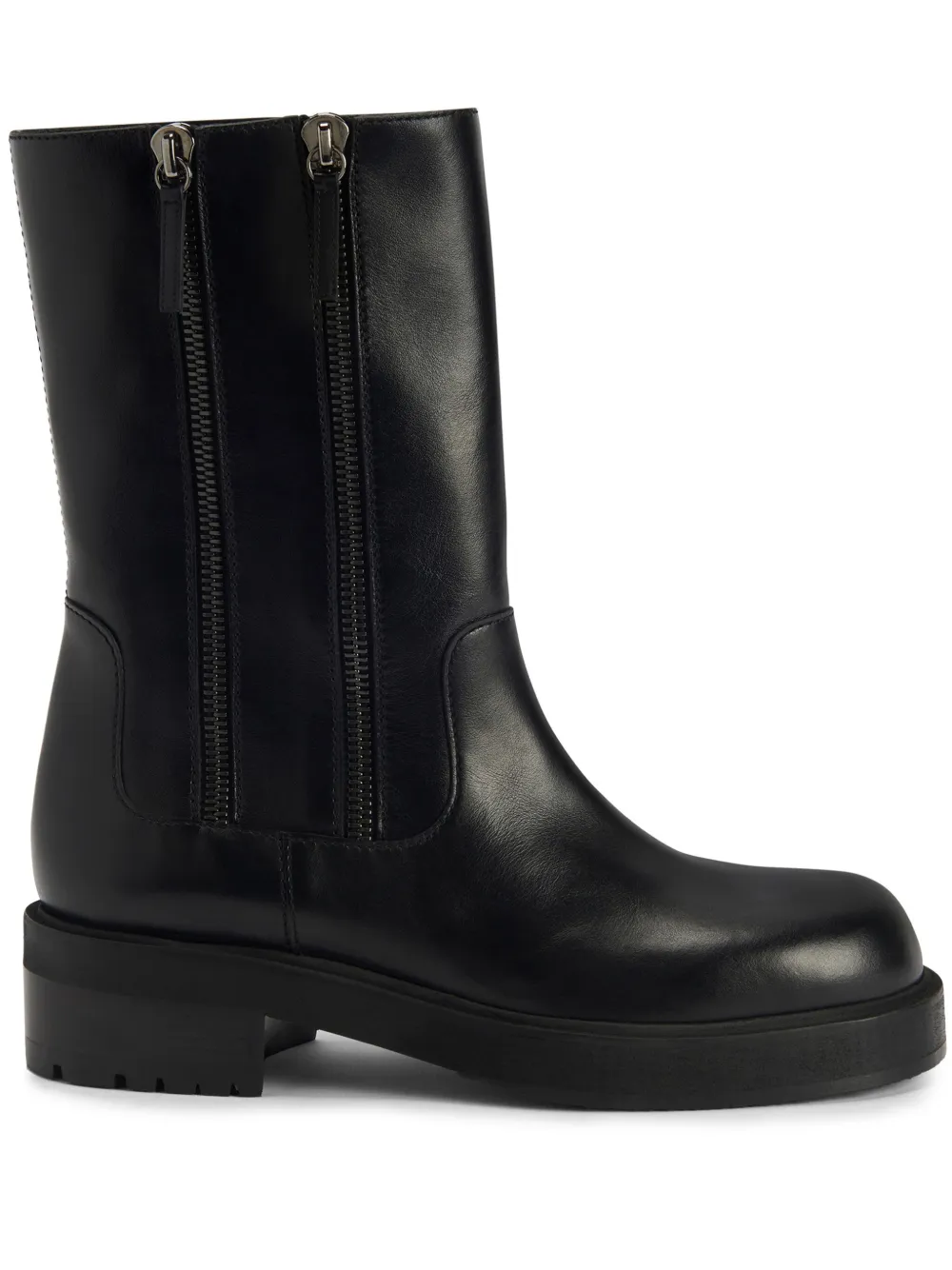 Giuseppe Zanotti Faustus Leather Mid-calf Boots In Black