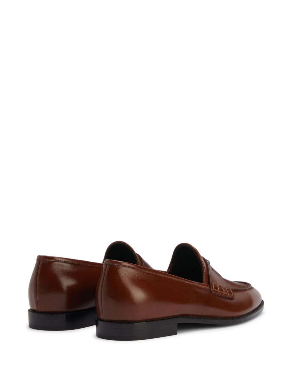 Shop Giuseppe Zanotti Archiel Penny-slot Leather Loafers In Brown