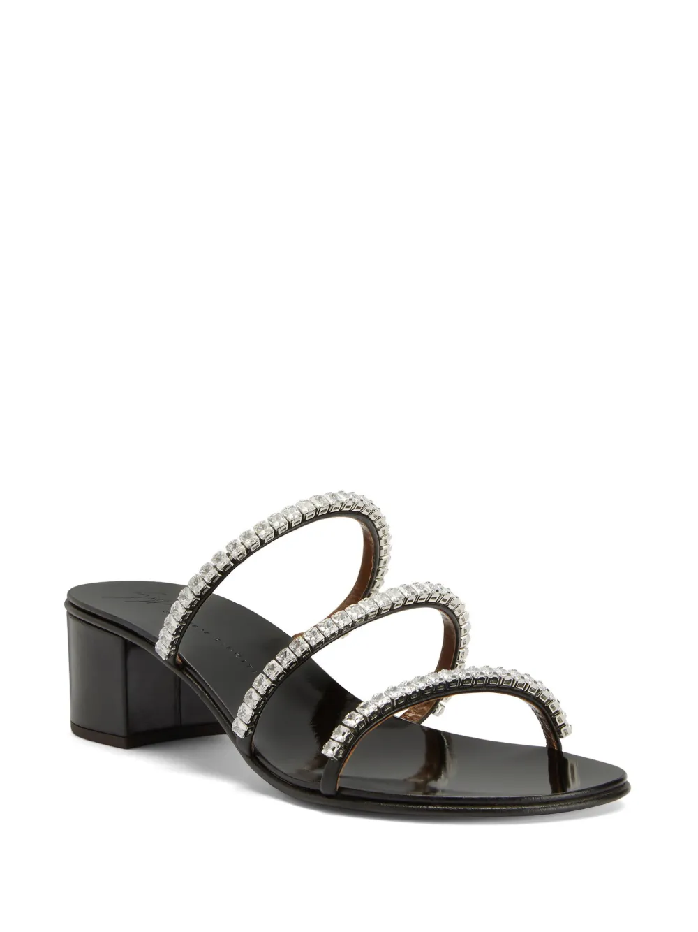 Giuseppe Zanotti 40 mm Shiny Mignon slippers - Zwart