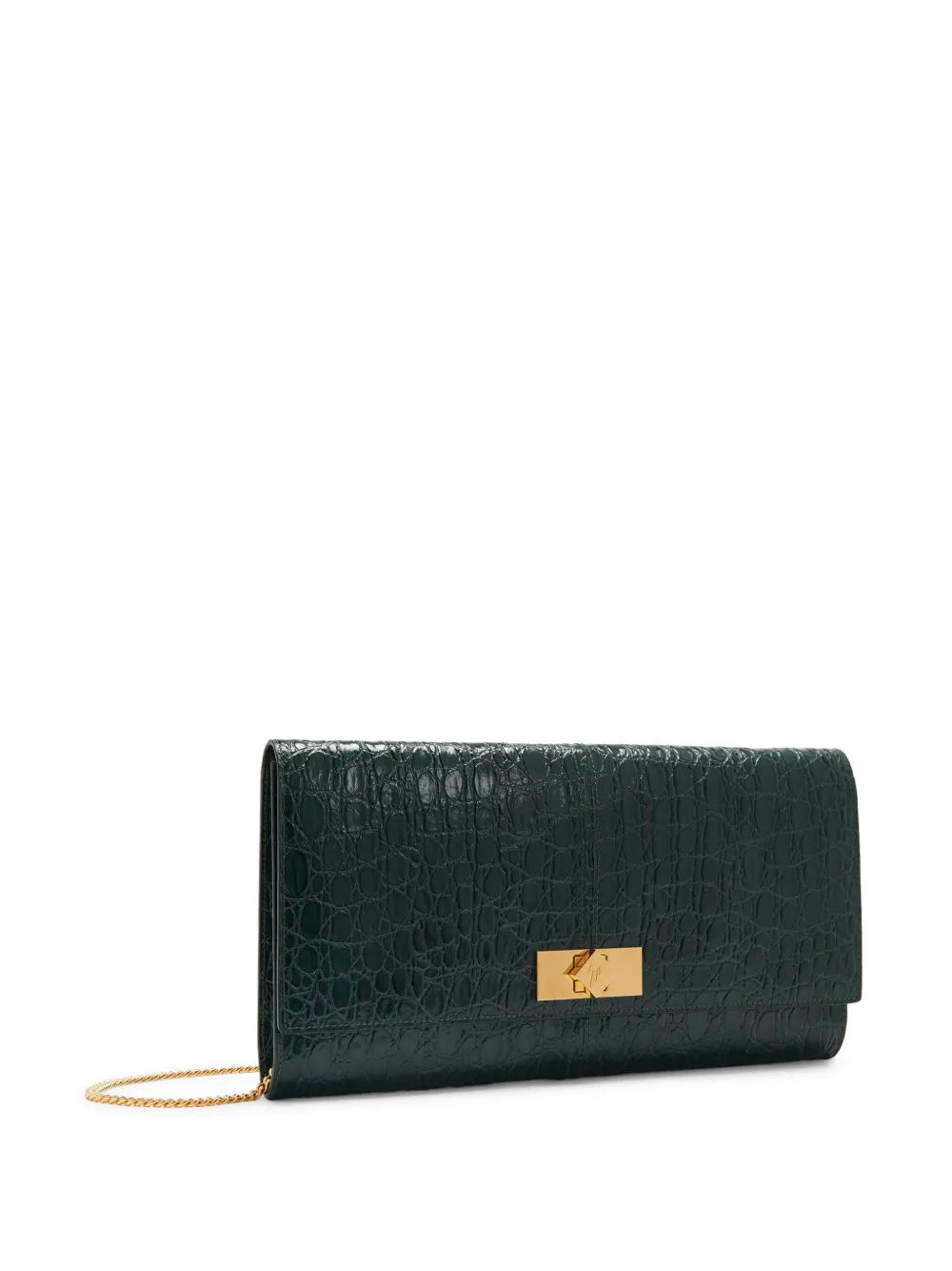 Giuseppe Zanotti Montserrat Croco clutch Groen