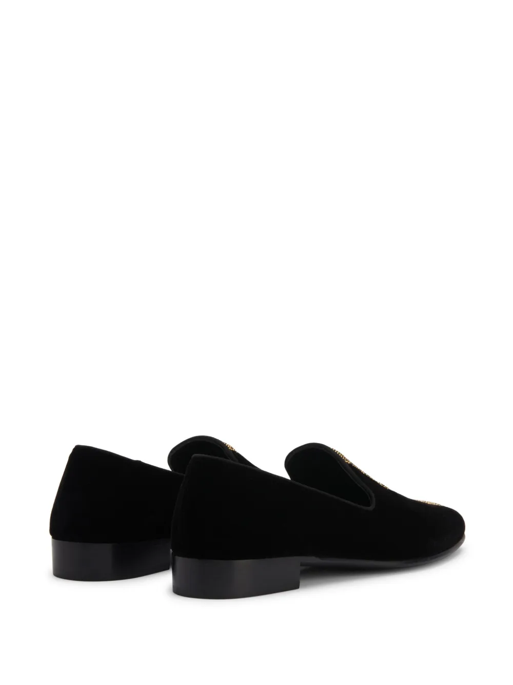 Giuseppe Zanotti Tuxedo Diamond Velvet Loafers In Black