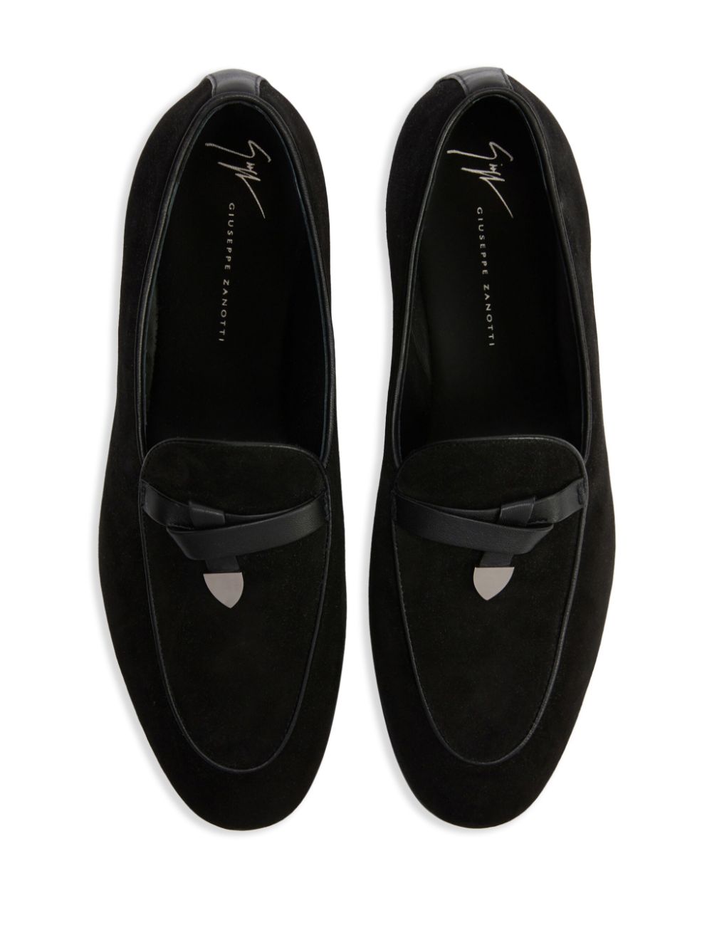 Giuseppe Zanotti Ewerton suède loafers met ronde neus Zwart