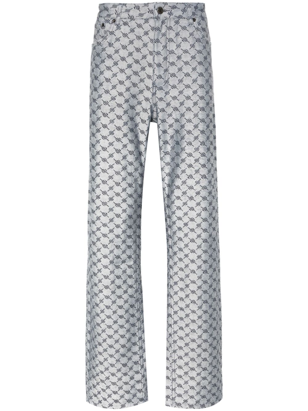 Daily Paper Avery Amba Pattern-jacquard Jeans In Gray