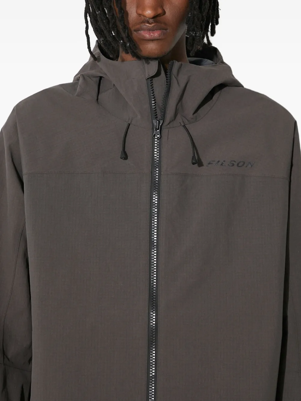 Filson Jack met capuchon en rits Grijs