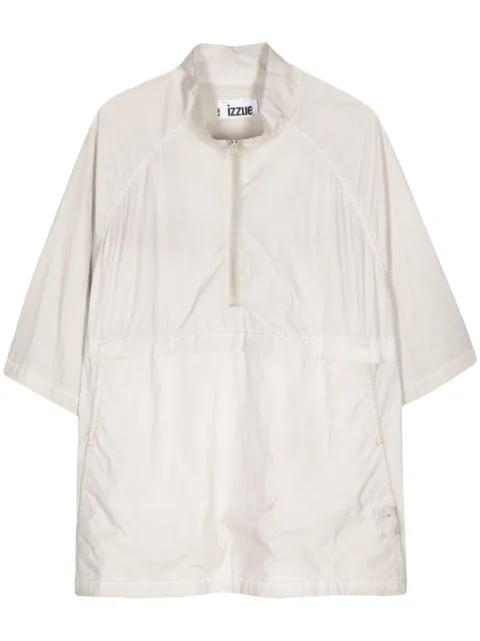 izzue logo-appliqué half-zip shirt