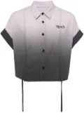 izzue ombré-effect cropped shirt - Purple