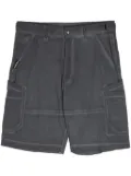 izzue logo-embroidered faded-effect shorts - Grey