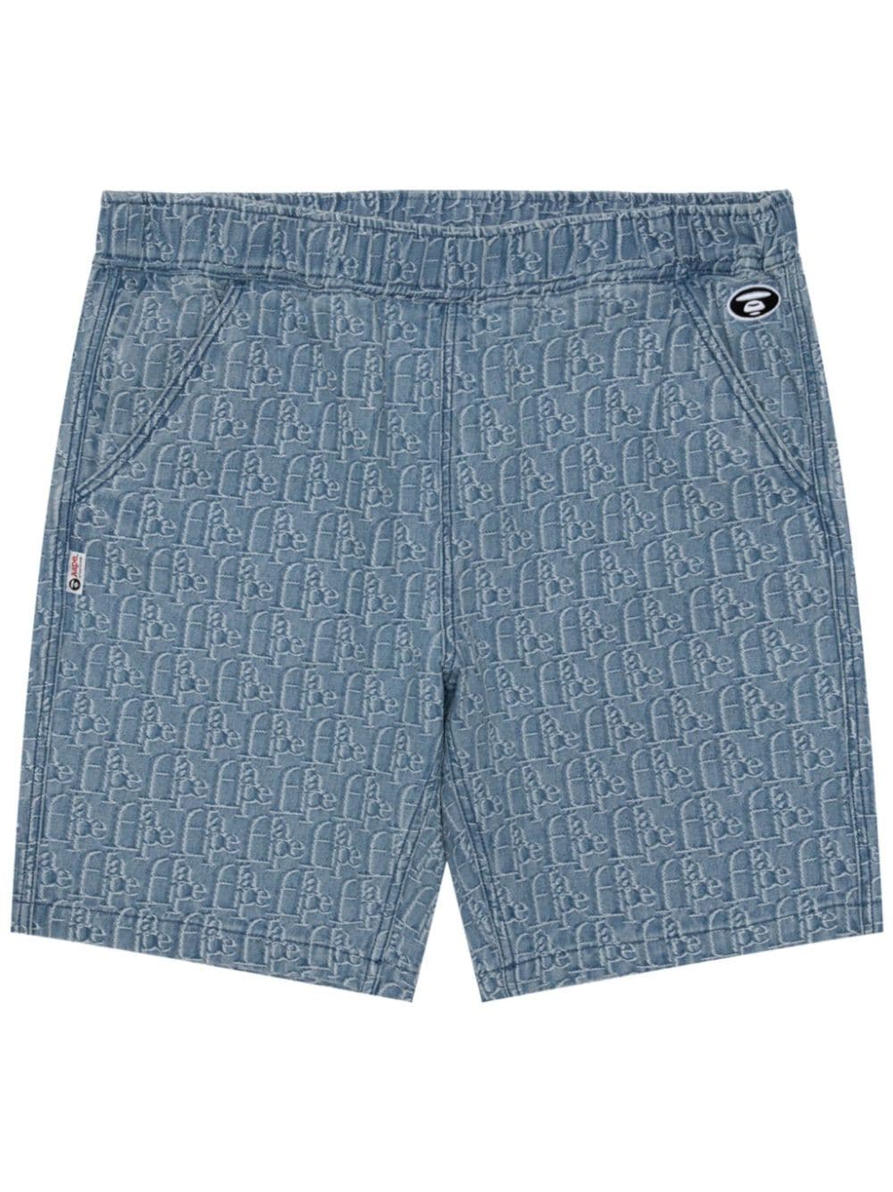 Aape By A Bathing Ape Logo-jacquard Track Shorts In Blue