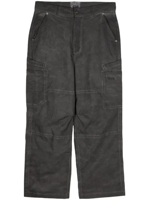 izzue faded-effect straight-leg cargo trousers