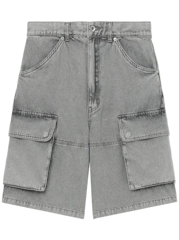 【YOURNUS】Crocs Cargo Denim Shorts YOURS Plus Size Mid Blue Stretch Denim Cargo Shorts | Yours