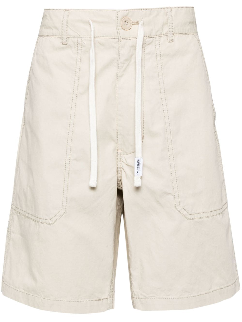Chocoolate Drawstring-waist Cotton Shorts In Neutrals