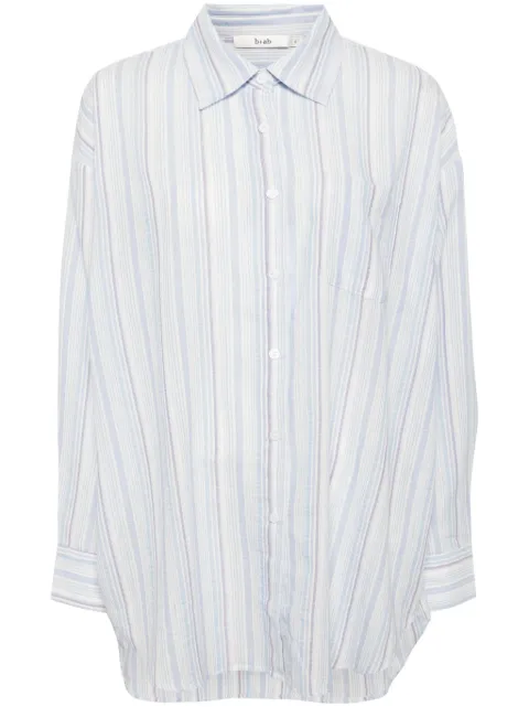 b+ab camisa con botones y rayas estampadas