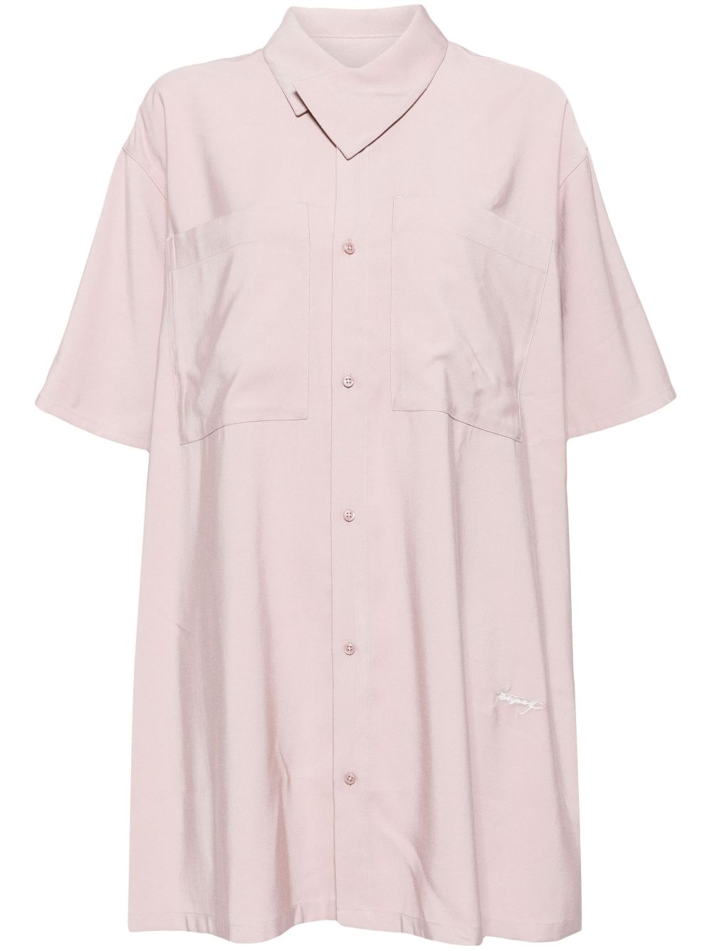 izzue embroidered-logo pleated dress - Pink