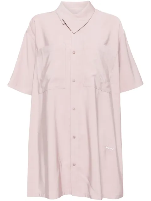izzue embroidered-logo pleated dress