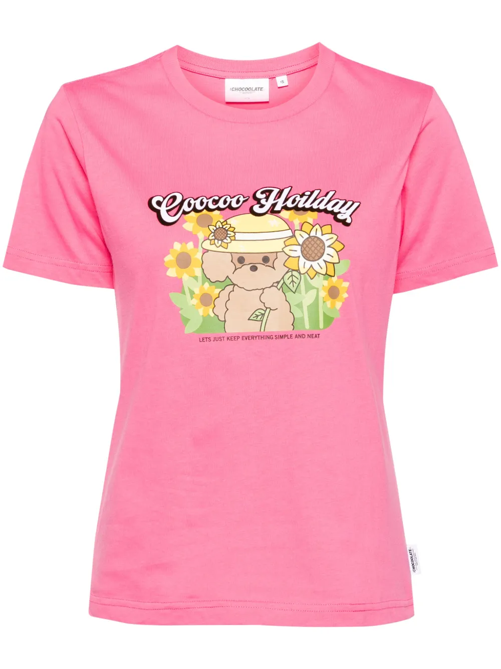 Chocoolate Graphic-print Cotton T-shirt In Pink