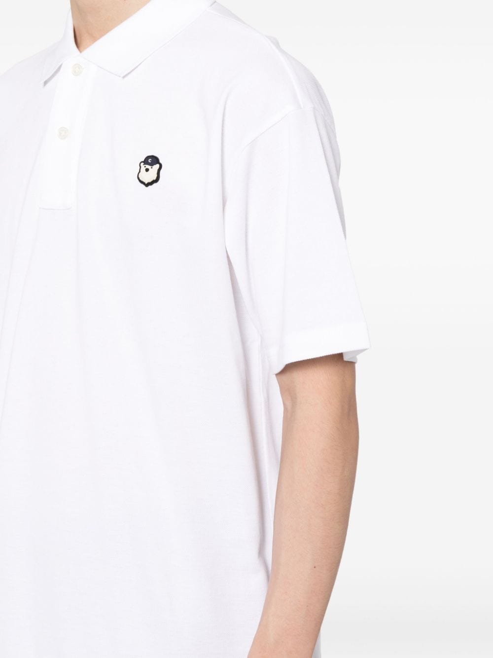 Shop Chocoolate Logo-embroidered Cotton Polo Shirt In 白色