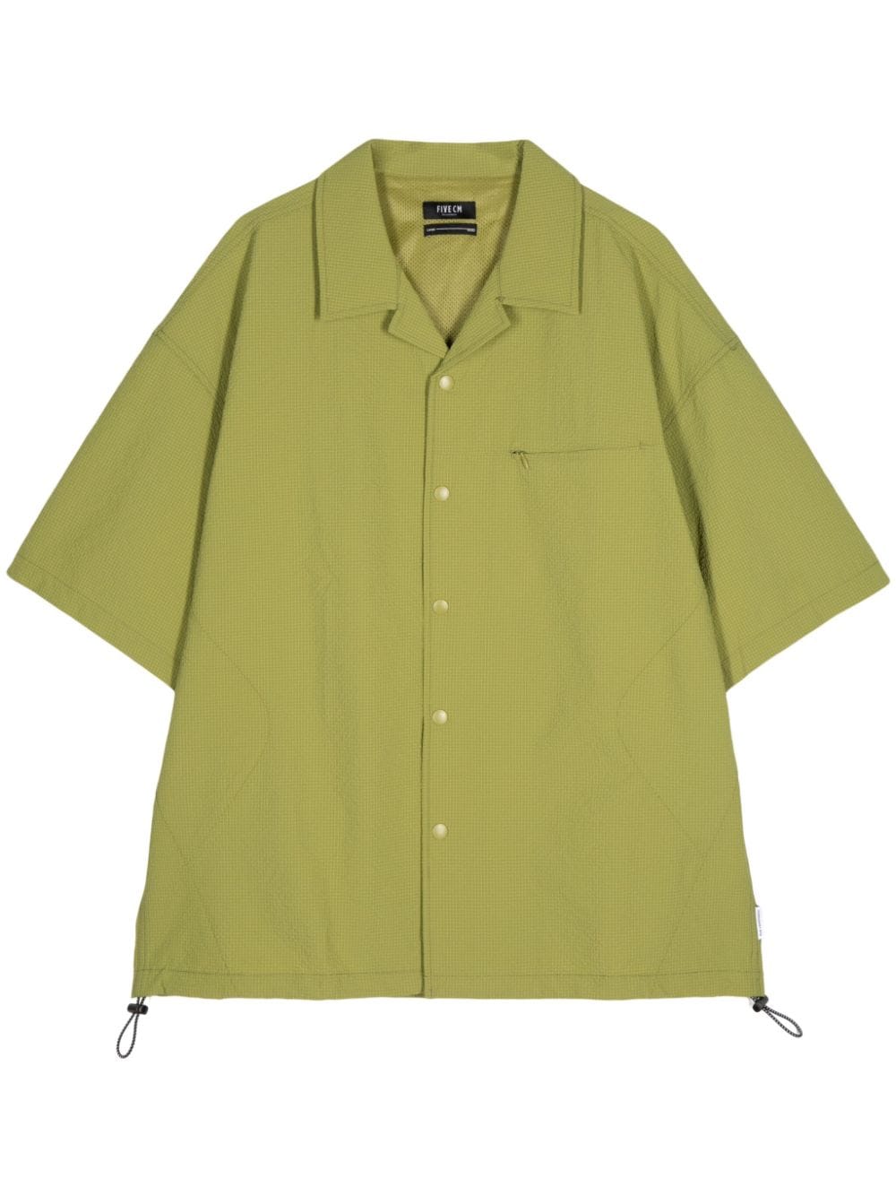 Five Cm Drawstring Short-sleeve Shirt In Green