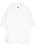 izzue short-sleeve linen-blend shirt - White