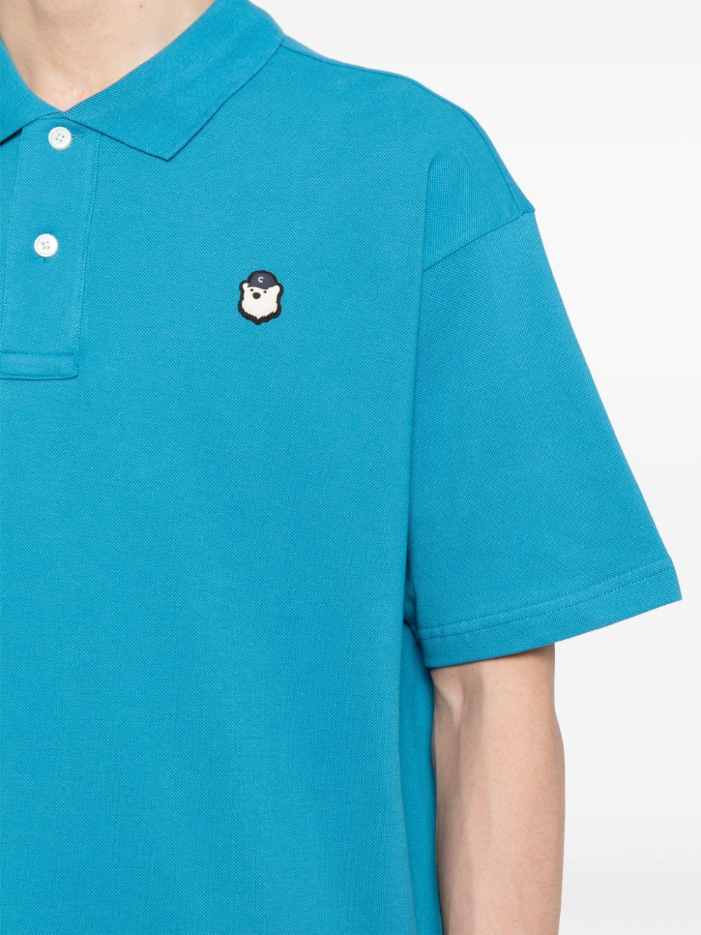 Shop Chocoolate Logo-embroidered Cotton Polo Shirt In Blue