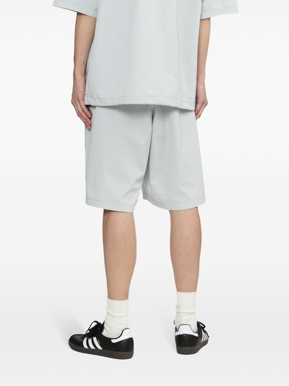 Shop Five Cm Elasticated-waist Textured Shorts In Grey