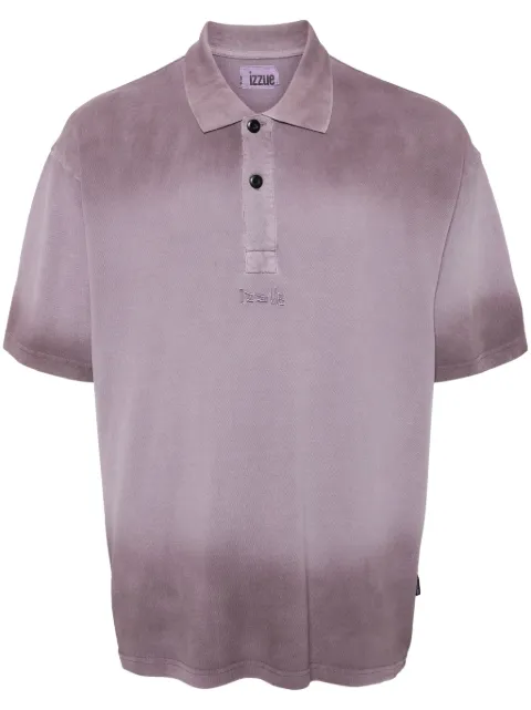 izzue logo-embroidered cotton polo shirt