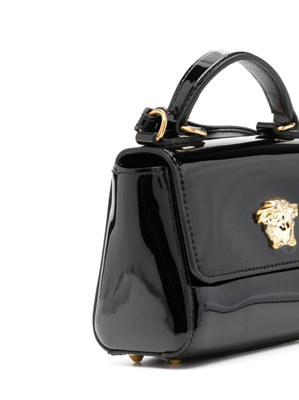 Shop Versace La Medusa Leather Tote Bag In Black