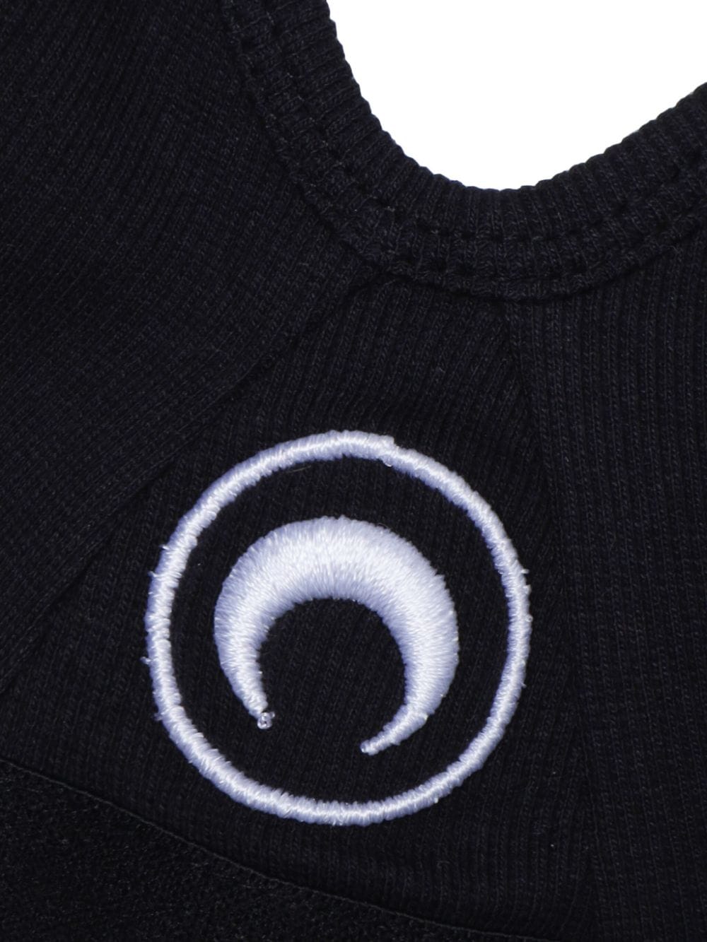 Shop Marine Serre Crescent Moon Embroidered Bralette In Black