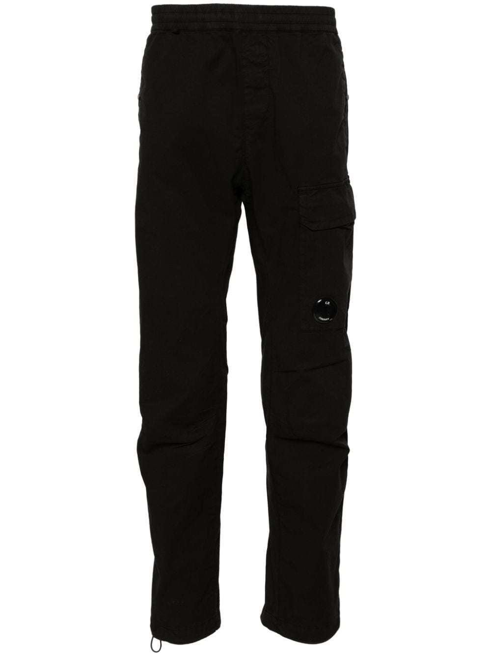 C.p. Company Lens-detail Cargo Trousers In Black