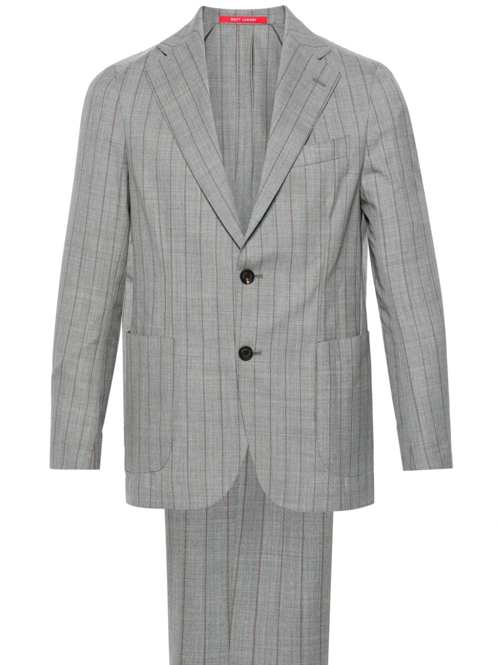 Bagnoli Sartoria Napoli double-breasted virgin wool suit - Grigio