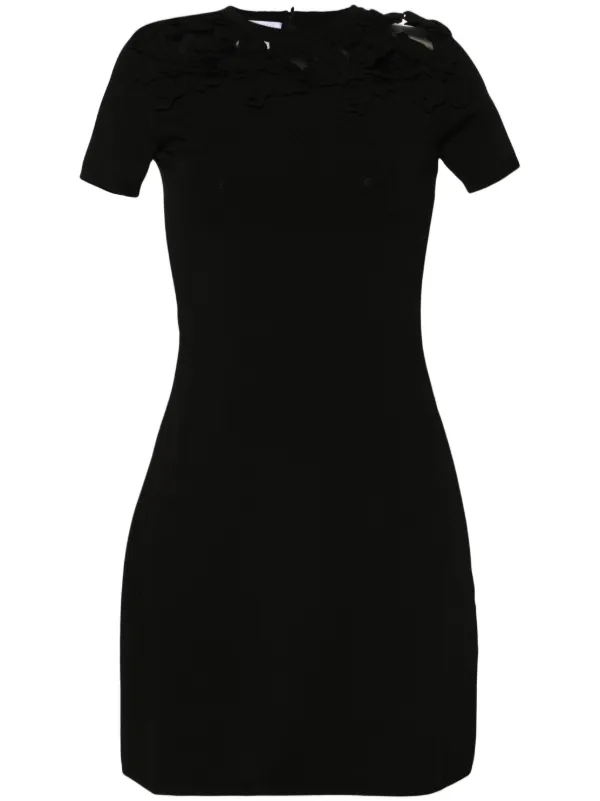 【関税&送料込】Valentino Garavani Black Wool Blend Dress Valentino Garavani Short Viscose and Wool Dress | Saks Fifth