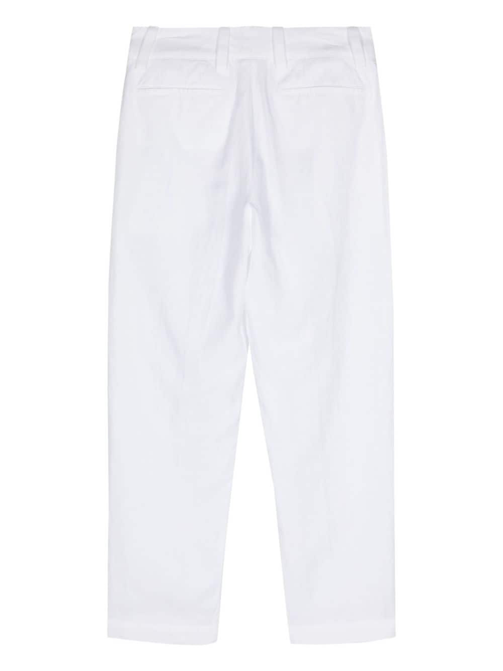 Shop Pt Torino Twill Tapered Trousers In White