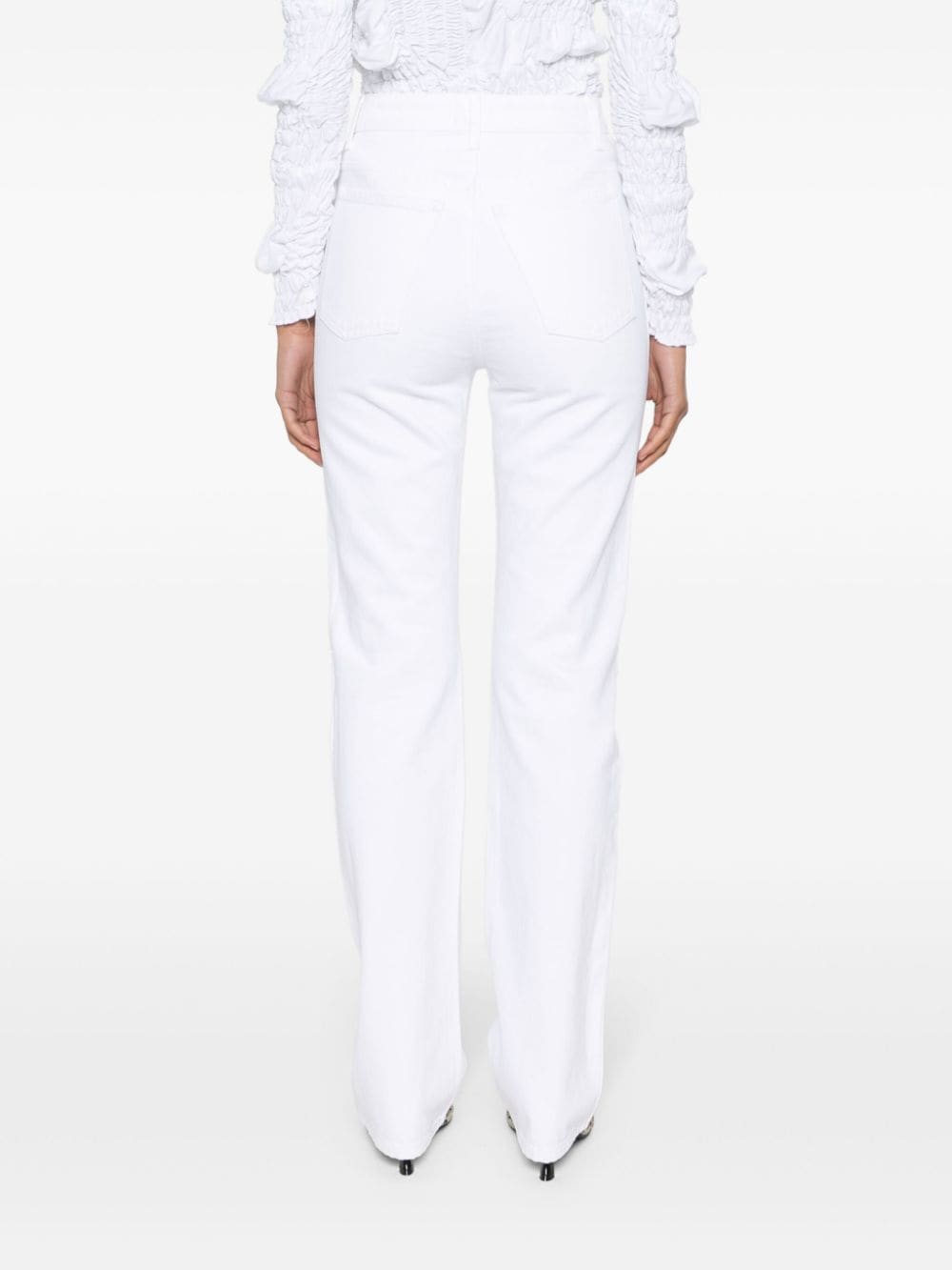 Shop Khaite Danielle Straight-leg Jeans In White