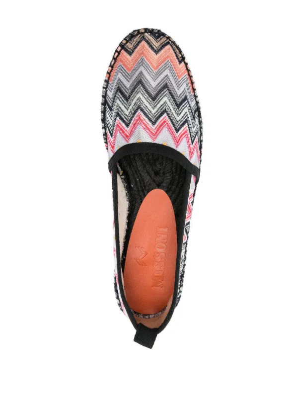 ローファー・オックスフォード MISSONI MWB007 Espadrilles Flat Shoes Black Missoni chevron-knit Espadrilles | Black | FARFETCH GR