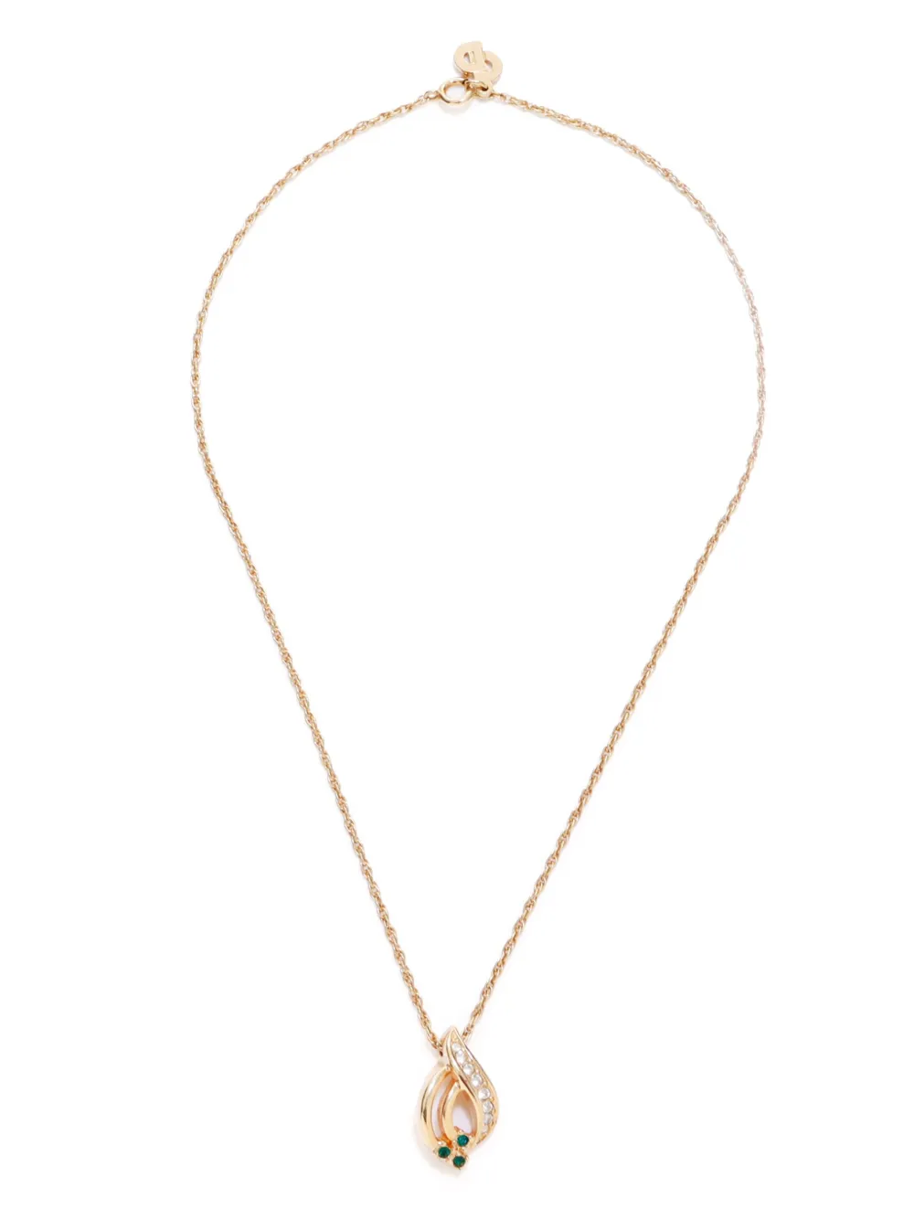 Christian Dior Pre-Owned Halsketting met hanger verfraaid met stras - Goud