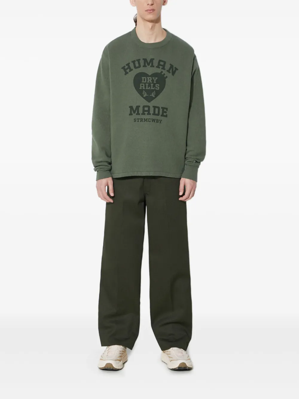 Human Made logo-print sweatshirt | Green | Image 1