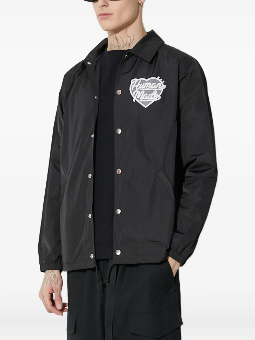 Human Made logo-print long-sleeve T-shirt | Black | Image 1